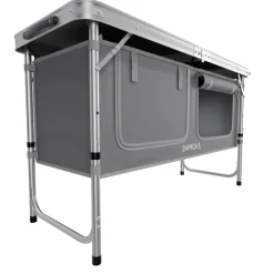 24MOVE® Campingküche PRAIA faltbar, Alu Outdoorküche mit Arbeitsplatte und Staufächern, höhenverstellbar