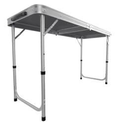 24MOVE® Campingküche PRAIA faltbar, höhenverstellbarer Campingschrank Alu Reiseküche mit Arbeitsplatte und Staufächern, Outdoor Camping, tragbar