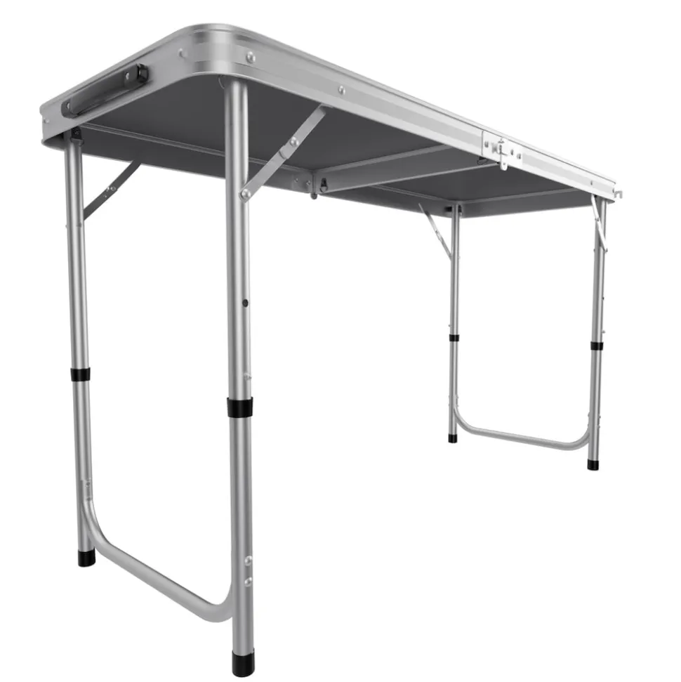 24MOVE® Campingküche PRAIA faltbar, höhenverstellbarer Campingschrank Alu Reiseküche mit Arbeitsplatte und Staufächern, Outdoor Camping, tragbar