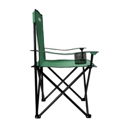 24MOVE® Campingstuhl Faltstuhl, 2er Set, grün, mit Getränkehalter und Tragetasche Outdoor, faltbar max. 100kg, Anglerstuhl, Polyester