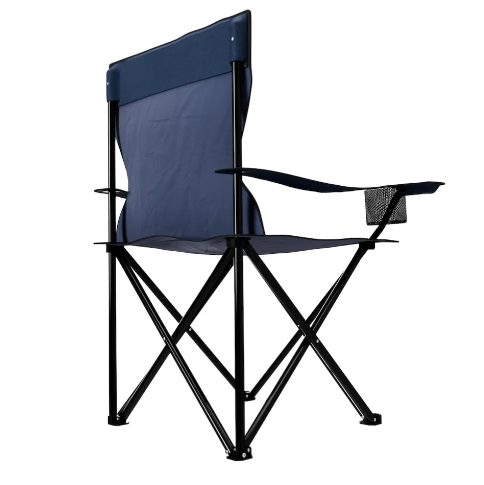 24MOVE® Campingstuhl Faltstuhl 2er Set, blau, mit Getränkehalter und Tragetasche Outdoor, faltbar max. 100kg, Angerstuhl, Klappstuhl