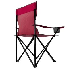 24MOVE® Campingstuhl Faltstuhl, schwarz, mit Getränkehalter und Tragetasche Outdoor, faltbar max. 100kg, Angerstuhl, Klappstuhl