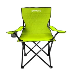 24MOVE® Campingstuhl Faltstuhl, hellgrün, mit Getränkehalter und Tragetasche Outdoor, faltbar max. 100kg, Angerstuhl, Klappstuhl