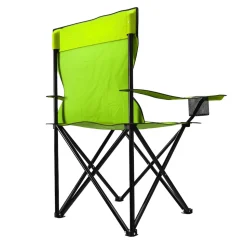 24MOVE® Campingstuhl Faltstuhl, hellgrün, mit Getränkehalter und Tragetasche Outdoor, faltbar max. 100kg, Angerstuhl, Klappstuhl