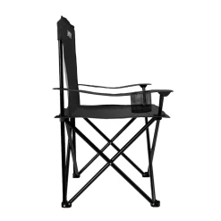 24MOVE® Campingstuhl Faltstuhl, schwarz, mit Getränkehalter und Tragetasche Outdoor, faltbar max. 100kg, Angerstuhl, Klappstuhl