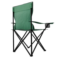 24MOVE® Campingstuhl Faltstuhl, grün, mit Getränkehalter und Tragetasche Outdoor, faltbar max. 100kg, Anglerstuhl, Polyester