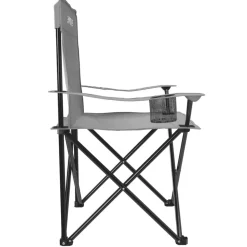 24MOVE® Campingstuhl Faltstuhl, grau, mit Getränkehalter und Tragetasche Outdoor, faltbar max. 100kg, Angerstuhl, Klappstuhl
