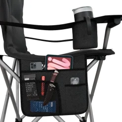 24MOVE® Campingstuhl Salvador faltbar Camping Klappstuhl gepolstert inkl. Tragetasche, bis 150kg belastbar, schwarz
