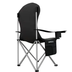 24MOVE® Campingstuhl Salvador faltbar Camping Klappstuhl gepolstert inkl. Tragetasche, bis 150kg belastbar, schwarz