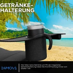 24MOVE® Campingstuhl Salvador faltbar Camping Klappstuhl gepolstert inkl. Tragetasche, bis 150kg belastbar, schwarz