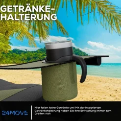 24MOVE® Campingstuhl Salvador faltbar Camping Klappstuhl gepolstert inkl. Tragetasche, bis 150kg belastbar, grün