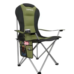 24MOVE® Campingstuhl Salvador faltbar Camping Klappstuhl gepolstert inkl. Tragetasche, bis 150kg belastbar, grün