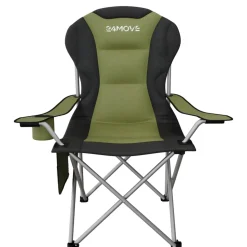24MOVE® Campingstuhl Salvador faltbar Camping Klappstuhl gepolstert inkl. Tragetasche, bis 150kg belastbar, grün