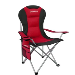 24MOVE® Campingstuhl Salvador faltbar Camping Klappstuhl gepolstert inkl. Tragetasche, bis 150kg belastbar, rot