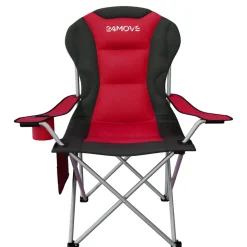 24MOVE® Campingstuhl Salvador faltbar Camping Klappstuhl gepolstert inkl. Tragetasche, bis 150kg belastbar, rot