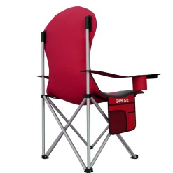 24MOVE® Campingstuhl Salvador faltbar Camping Klappstuhl gepolstert inkl. Tragetasche, bis 150kg belastbar, rot