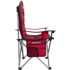 24MOVE® Campingstuhl Salvador faltbar Camping Klappstuhl gepolstert inkl. Tragetasche, bis 150kg belastbar, rot