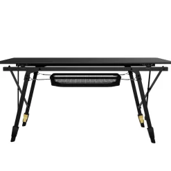 24MOVE® Campingtisch Klapptisch mit Aluminiumrahmen, Tischplatte aufrollbar, Falttisch klappbar, höhenverstellbar, inkl. Tragetasche - bis 30 kg, Anthrazitgrau