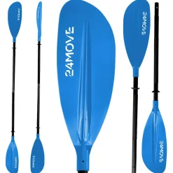 24MOVE® Doppelpaddel LAGO Aluminium Paddel, Stand-Up Paddling, Paddel für Kajak, 220 cm, verstellbar