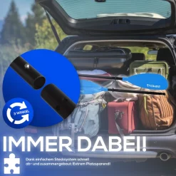 24MOVE® Doppelpaddel LAGO Aluminium Paddel, Stand-Up Paddling, Paddel für Kajak, 220 cm, verstellbar