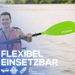 24MOVE® Doppelpaddel LAGO Aluminium Paddel, Stand-Up Paddling, Paddel für Kajak, 220 cm, verstellbar