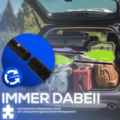 24MOVE® Doppelpaddel LAGO Aluminium Paddel, Stand-Up Paddling, Paddel für Kajak, 220 cm, verstellbar