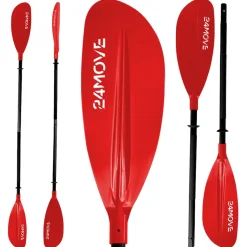 24MOVE® Doppelpaddel LAGO Aluminium Paddel, Stand-Up Paddling, Paddel für Kajak, 220 cm, verstellbar