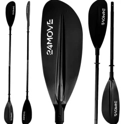 24MOVE® Doppelpaddel LAGO Aluminium Paddel, Stand-Up Paddling, Paddel für Kajak, 220 cm, verstellbar