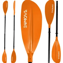 24MOVE® Doppelpaddel LAGO Aluminium Paddel, Stand-Up Paddling, Paddel für Kajak, 220 cm, verstellbar