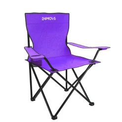 24MOVE® Faltstuhl lila Campingstuhl Anglerstuhl mit Getränkehalter - Anglersessel klappbar - Klappstuhl Gartenstuhl Faltstuhl Relaxsessel Campingsessel faltbar, Polyester, für draußen oder drinnen