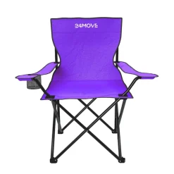 24MOVE® Faltstuhl lila Campingstuhl Anglerstuhl mit Getränkehalter - Anglersessel klappbar - Klappstuhl Gartenstuhl Faltstuhl Relaxsessel Campingsessel faltbar, Polyester, für draußen oder drinnen