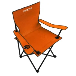 24MOVE® Faltstuhl orange Campingstuhl Anglerstuhl mit Getränkehalter - Anglersessel klappbar - Klappstuhl Gartenstuhl Faltstuhl Relaxsessel Campingsessel faltbar, Polyester, für draußen oder drinnen
