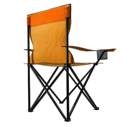 24MOVE® Faltstuhl orange Campingstuhl Anglerstuhl mit Getränkehalter - Anglersessel klappbar - Klappstuhl Gartenstuhl Faltstuhl Relaxsessel Campingsessel faltbar, Polyester, für draußen oder drinnen