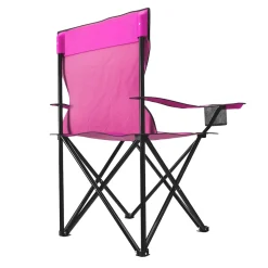 24MOVE® Faltstuhl pink Campingstuhl Anglerstuhl mit Getränkehalter - Anglersessel klappbar - Klappstuhl Gartenstuhl Faltstuhl Relaxsessel Campingsessel faltbar, Polyester, für draußen oder drinnen