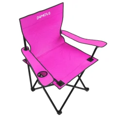 24MOVE® Faltstuhl pink Campingstuhl Anglerstuhl mit Getränkehalter - Anglersessel klappbar - Klappstuhl Gartenstuhl Faltstuhl Relaxsessel Campingsessel faltbar, Polyester, für draußen oder drinnen