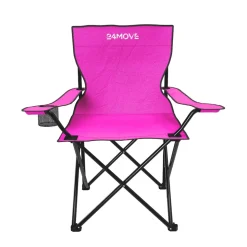 24MOVE® Faltstuhl pink Campingstuhl Anglerstuhl mit Getränkehalter - Anglersessel klappbar - Klappstuhl Gartenstuhl Faltstuhl Relaxsessel Campingsessel faltbar, Polyester, für draußen oder drinnen
