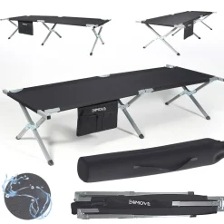 24MOVE® Feldbett Campingbett bis 200 kg In-und Outdoor Camping faltbar, inkl. Tragetasche für einfachen Transport