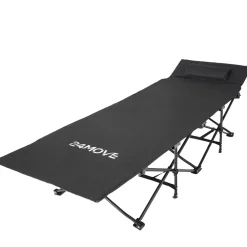 24MOVE® Feldbett Campingbett bis 150 kg In-und Outdoor Camping faltbar mit Seitentasche und Kissen