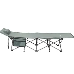 24MOVE® Feldbett Campingbett bis 150 kg In-und Outdoor Camping faltbar mit Seitentasche und Kissen