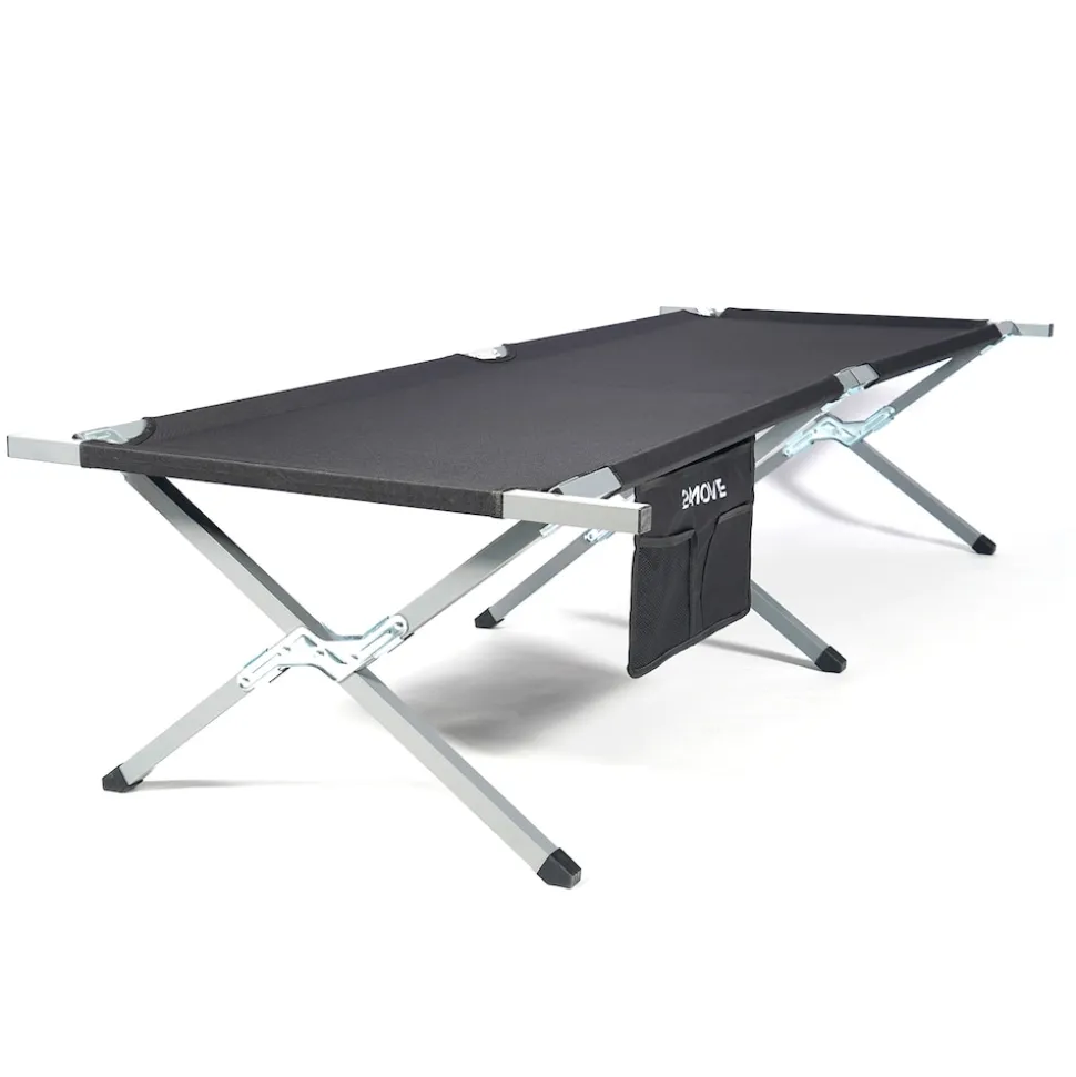24MOVE® Feldbett Campingbett bis 180 kg In-und Outdoor Camping faltbar, inkl. Tragetasche für einfachen Transport