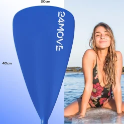 24MOVE® Paddel Einzelpaddel Stechpaddel für SUP Stand Up Board, Kajak, Leicht aus Aluminium 210cm, verstellbar blau