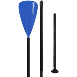 24MOVE® Paddel Einzelpaddel Stechpaddel für SUP Stand Up Board, Kajak, Leicht aus Aluminium 210cm, verstellbar blau