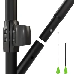 24MOVE® Paddel Einzelpaddel Stechpaddel für SUP Stand Up Board, Kajak, Leicht aus Aluminium 210cm, verstellbar grün