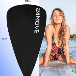 24MOVE® Paddel Einzelpaddel Stechpaddel für SUP Stand Up Board, Kajak, Leicht aus Aluminium 210cm, verstellbar schwarz