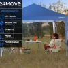 24MOVE® Pavillon Santos 3x3m Pop-Up UV-Schutz 50+ Wasserdicht & winterfest mit Tasche faltbar & stabil, für Camping & Garten Faltpavillon - Partyzelt Blaullon Faltpavillion SANTOS 3x3M Pop Up wasserdicht klappbar, blau
