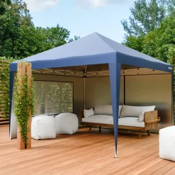 24MOVE® Pavillon Santos 3x3m Pop-Up UV-Schutz 50+ Wasserdicht & winterfest mit Tasche faltbar & stabil, für Camping & Garten Faltpavillon - Partyzelt Blaullon Faltpavillion SANTOS 3x3M Pop Up wasserdicht klappbar, blau