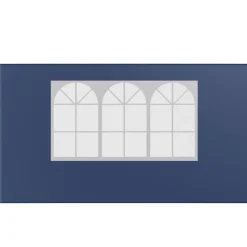 24MOVE® Pavillon Seitenteile 2er Set 2x3m mit Fenster & Reissverschluss, wasserdicht, blau - für Partyzelt, Festzelt, Festivals