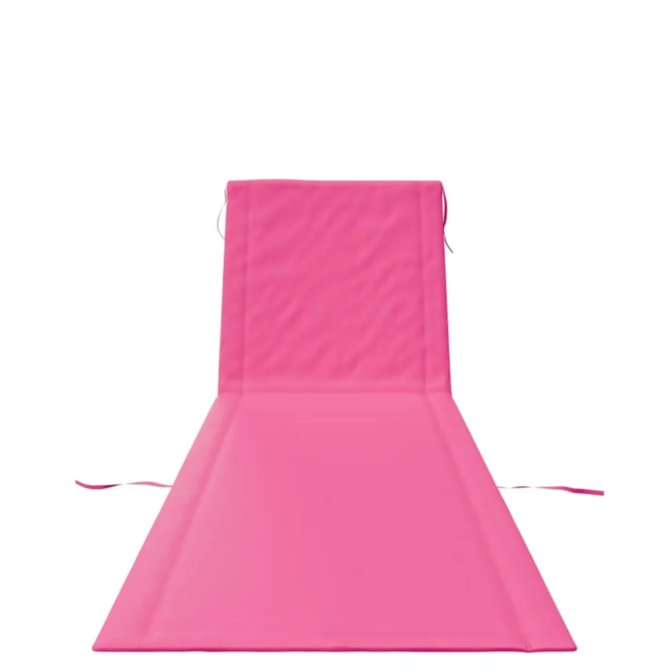 24MOVE® Strandmatte 1er Set klappbar mit Rückenlehne, Strandliege mit Gurt, tragbar für Strand und Garten, Liegematte rosa