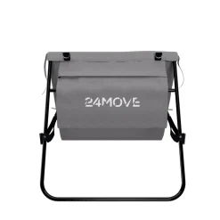 24MOVE® Strandmatte 1er Set klappbar mit Rückenlehne, Strandliege mit Gurt, tragbar für Strand und Garten, Liegematte grau