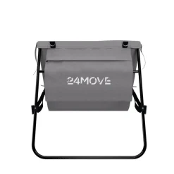 24MOVE® Strandmatte 1er Set klappbar mit Rückenlehne, Strandliege mit Gurt, tragbar für Strand und Garten, Liegematte grau